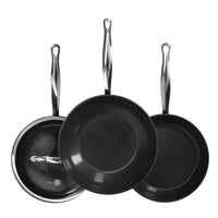 GreenPan - Batterie de cuisine Barcelona Pro 4 pièces 24/24/28 cm - poêle à frire + casserole avec couvercle + wok
