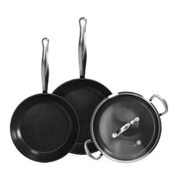 Batterie de cuisine GreenPan - Barcelona Pro 4 pièces 24/28/30 cm - 2 poêles + cocotte avec couvercle