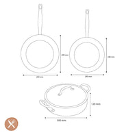 Batterie de cuisine GreenPan - Barcelona Pro 4 pièces 24/28/30 cm - 2 poêles + cocotte avec couvercle