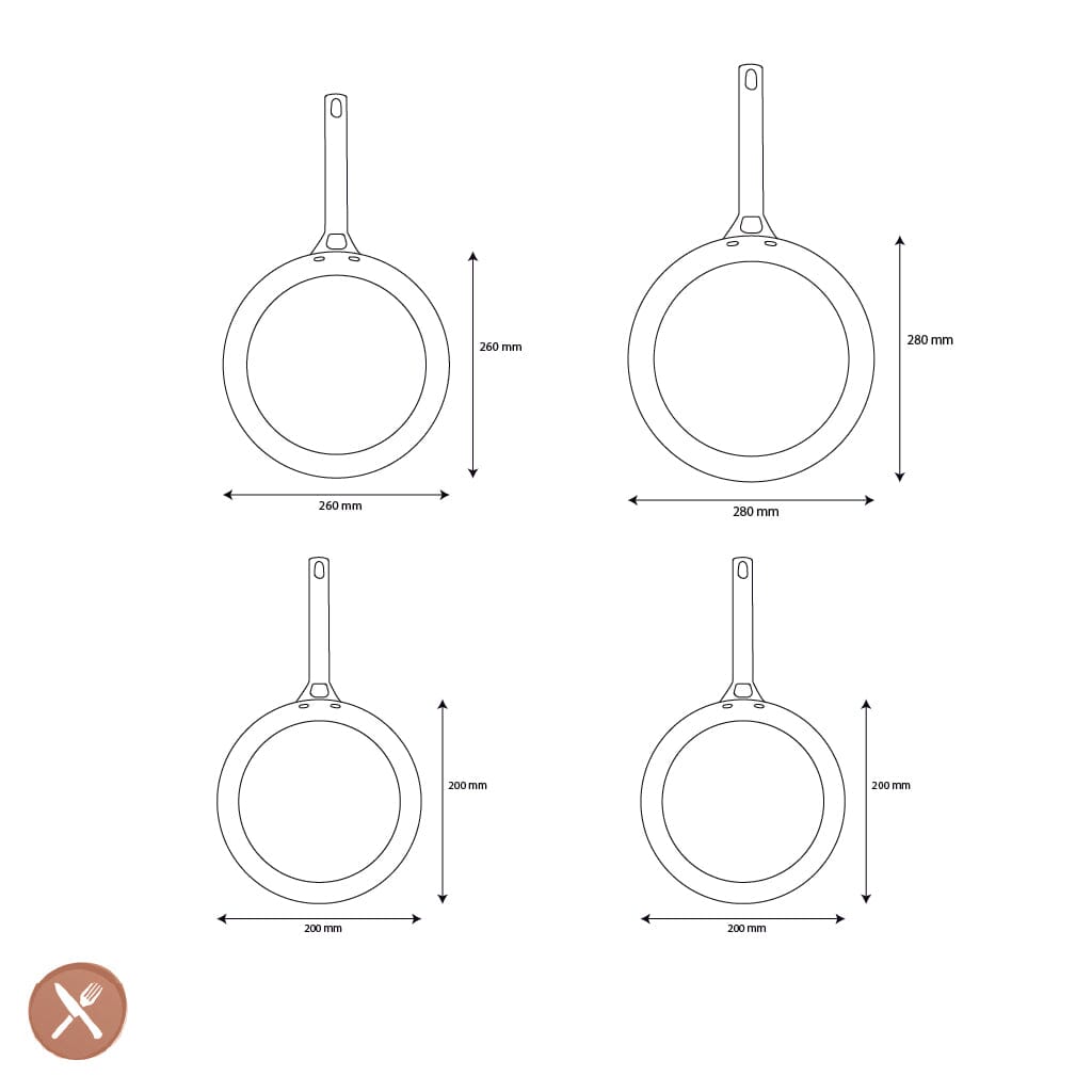 GreenPan - Padova Smokey Blue/Mint Green 4-delige Koekenpannenset 20/26/28 cm Pannenset GreenPan