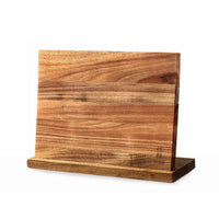 Ensemble de 6 couteaux en acier inoxydable martelé + étui à couteaux double face en acacia avec bloc Shinrai