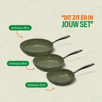 Cook & Pan Dark Olive Koekenpannenset 3-delig