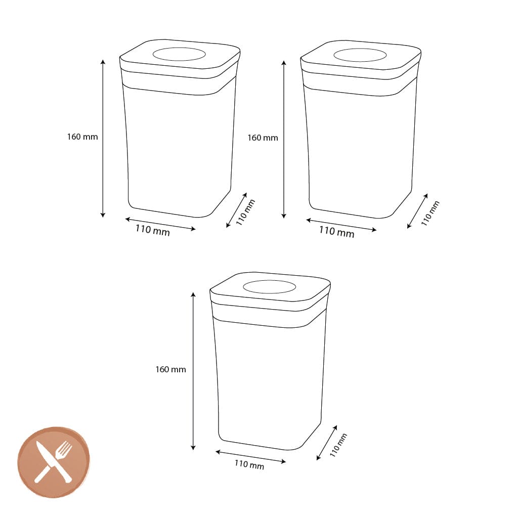 Ensemble de 3 boîtes de rangement OXO Value Set POP