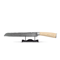 Couteaux Shinrai - Coffret de 6 couteaux Akari Damascus Print + Bloc à couteaux Robur avec bloc Shinrai