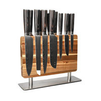 Couteaux Shinrai - Coffret de 15 couteaux Damas - Collection Master XXL + Bloc de couteaux Shinrai