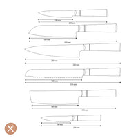 Couteaux Shinrai - Coffret de 6 couteaux en acier damassé époxy onyx