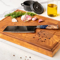 Couteaux Shinrai - Coffret de 6 couteaux en résine époxy saphir + bloc à couteaux - Coffret de couteaux rotatifs avec bloc - Couteaux Shinrai