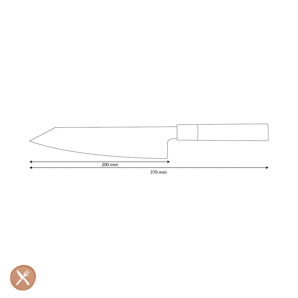 Couteaux Shinrai - Takumi Kaza Damas Kiritsuke 20 cm Couteau Kiritsuke Couteaux Shinrai