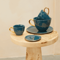 Culture de la nature en ville - Bonjour - Mug cappuccino - Culture de la nature en ville bleu-vert