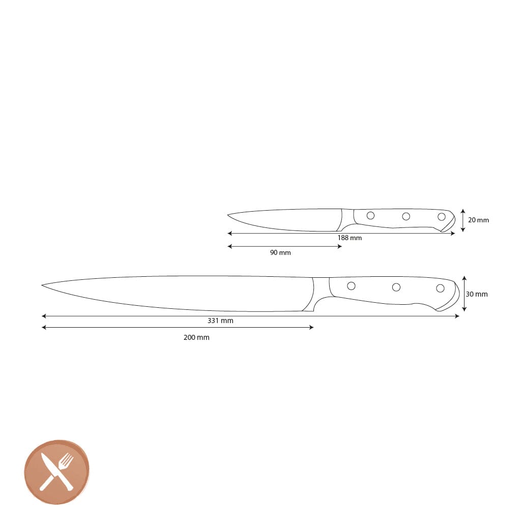 Wüsthof - Coffret de 2 couteaux Classic Ikon - Couteau à découper + Couteau de bureau