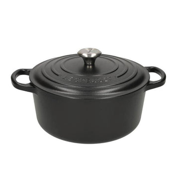 LeCreuset - Rôti- / Faitout Signature rond Noir Mat 18cm 1,8l (intérieur noir)