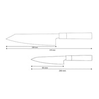 Shinrai Knives - Ensemble de couteaux Damas 2 pièces Takumi Kaza - Kiritsuke + Couteau d'office