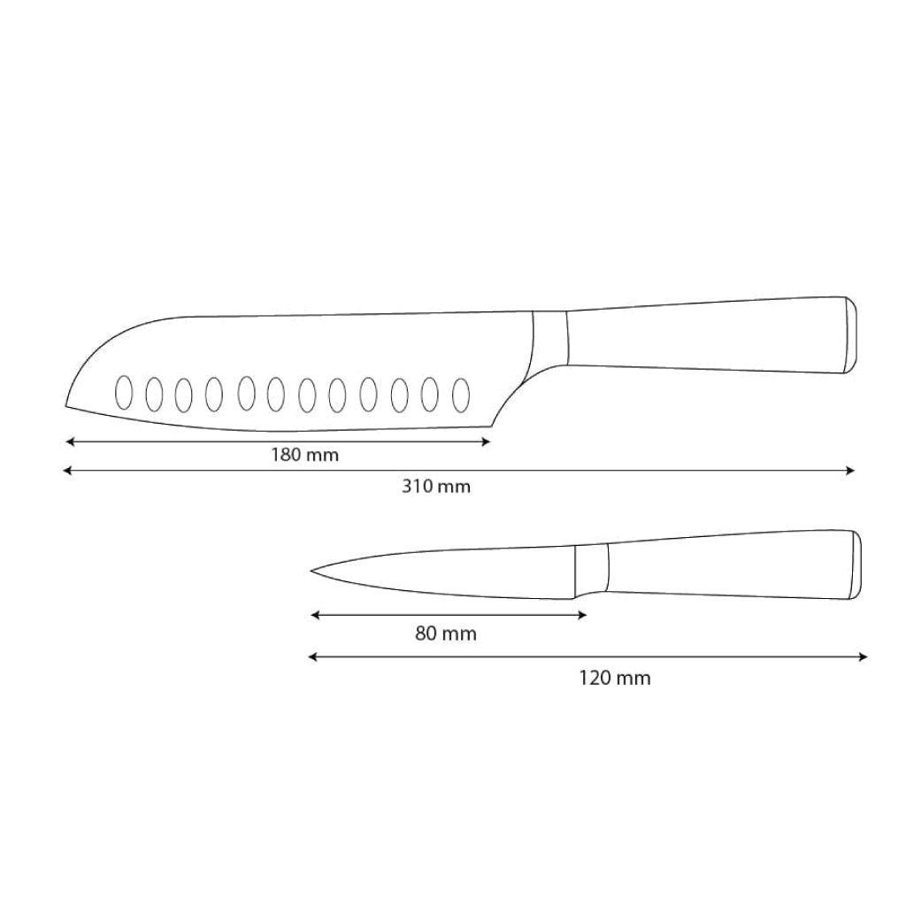 Shinrai Knives - Ensemble de 2 couteaux en résine époxy et onyx imprimé Damas - Santoku + couteau d'office