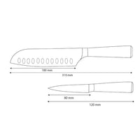 Shinrai Knives - Ensemble de 2 couteaux en résine époxy et onyx imprimé Damas - Santoku + couteau d'office