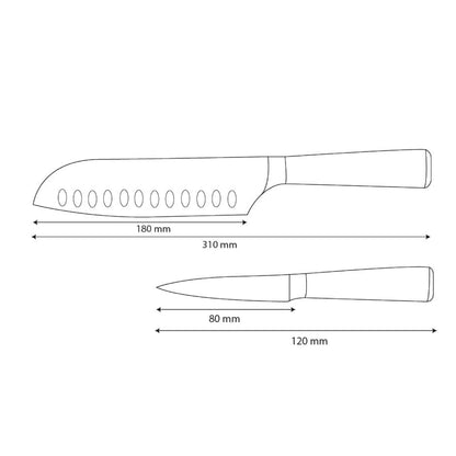 Shinrai Knives - Ensemble de 2 couteaux en résine époxy et onyx imprimé Damas - Santoku + couteau d'office