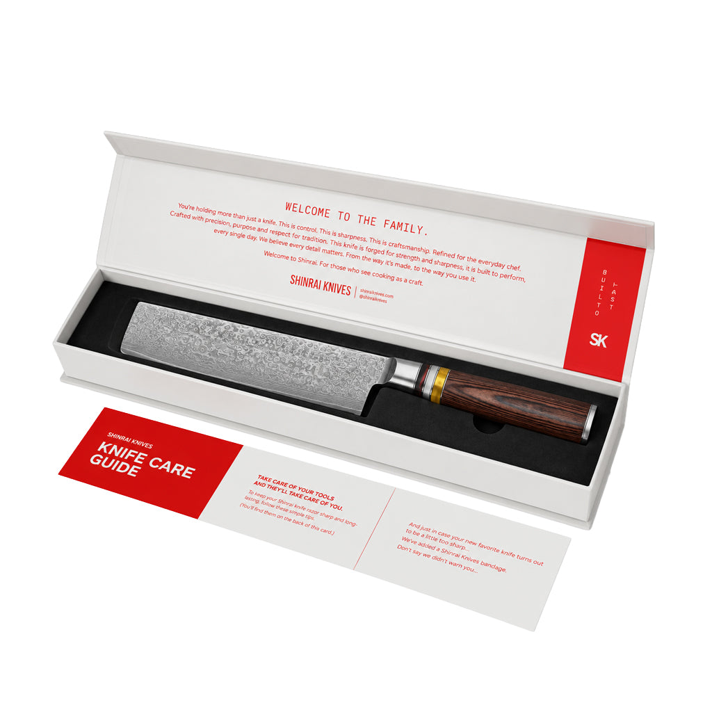 Shinrai Knives - Ensemble de 2 couteaux Damas Micarta Jewels - Couteau de chef + Nakiri
