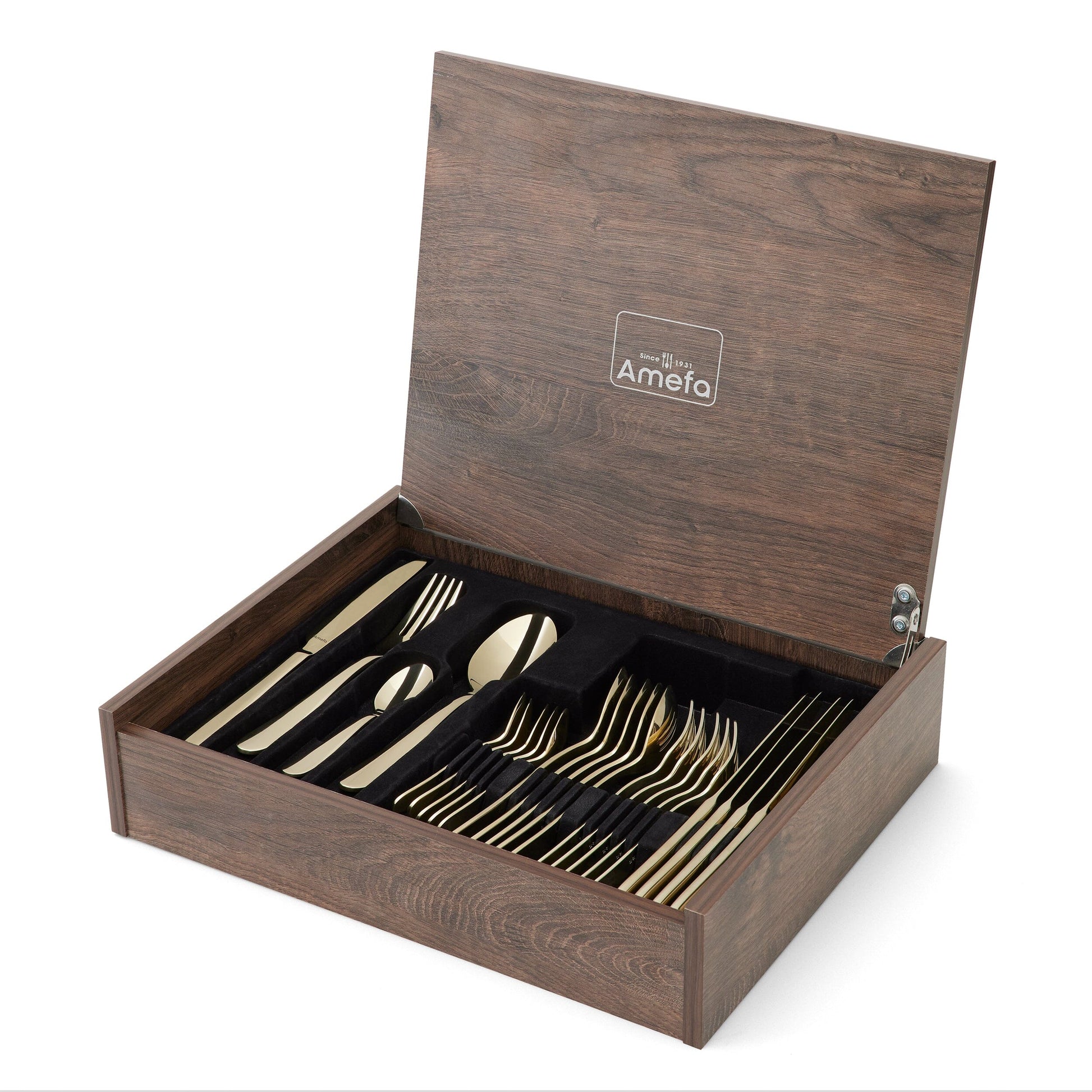 Amefa - Oxford - Coffret de couverts 24 pièces pour 6 personnes, finition brillante - Champagne