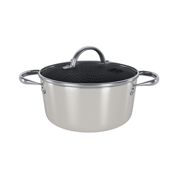 Cook &amp; Pan - Cocotte Honey Go Ivory 22 cm avec couvercle en verre Cook &amp; Pan