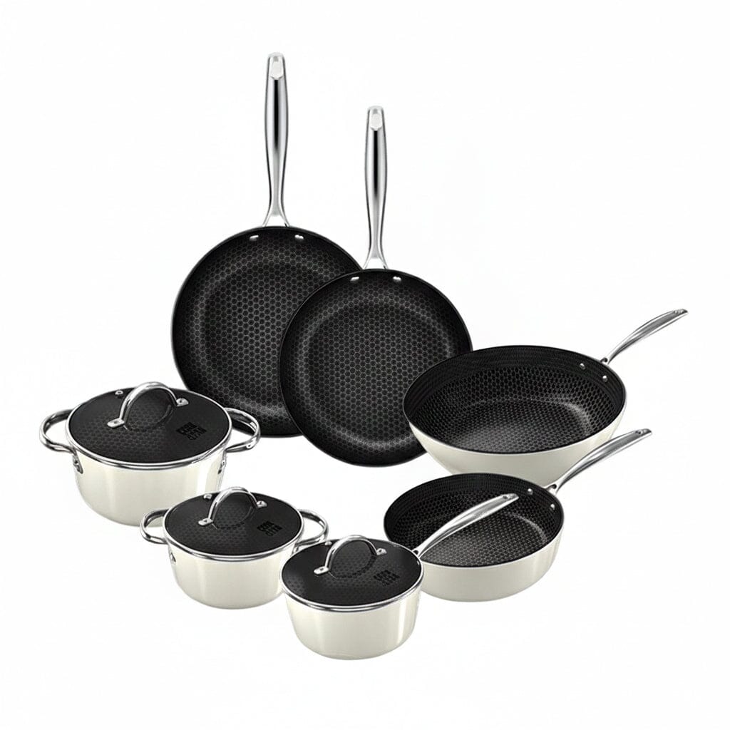 Cook &amp; Pan - Ensemble de 7 pièces de batterie de cuisine Honey Go Ivory Cook &amp; Pan
