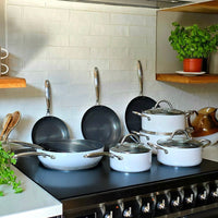 Cook &amp; Pan - Ensemble de 7 pièces de batterie de cuisine Honey Go Ivory Cook &amp; Pan