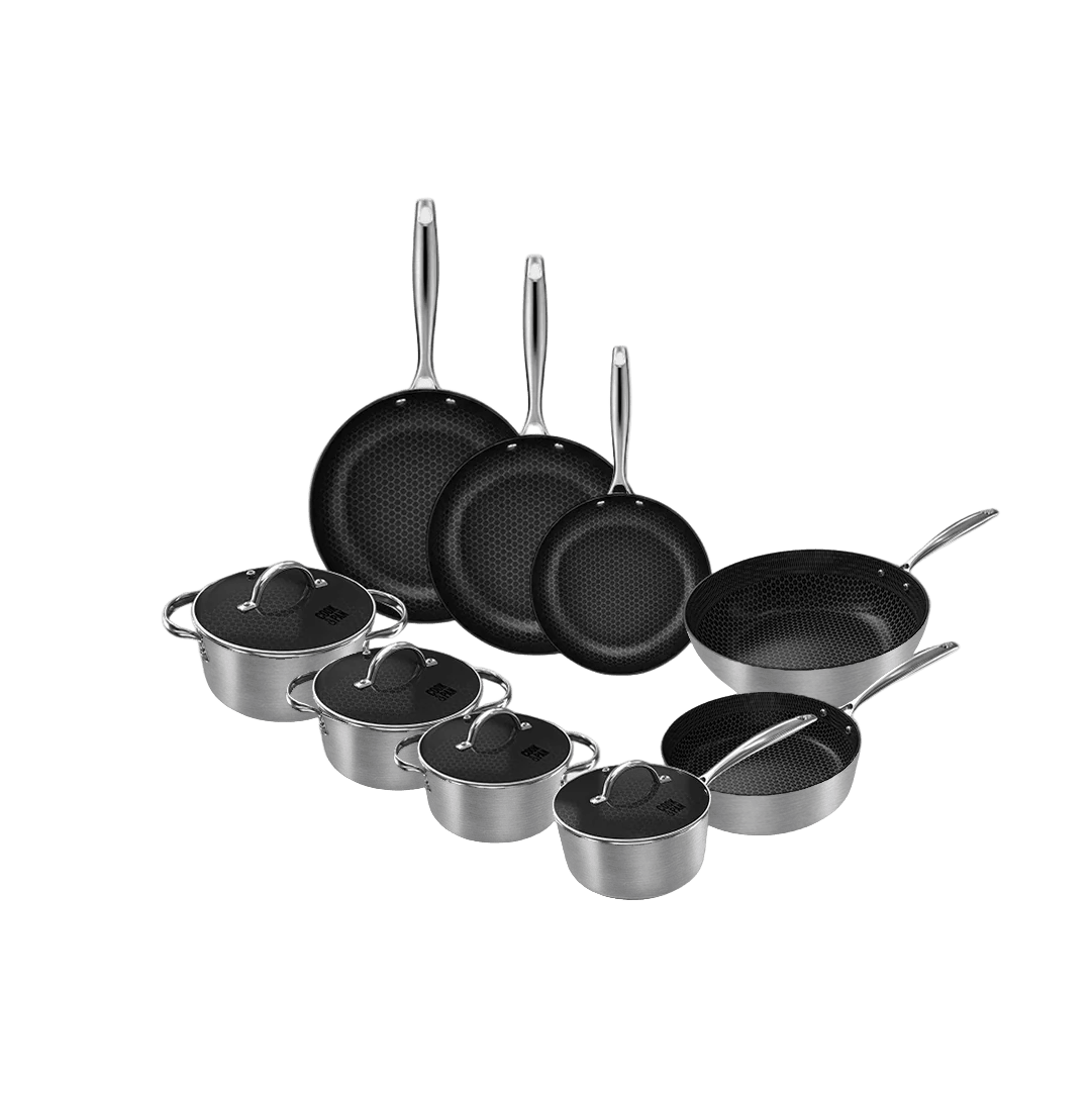 Cook & Pan - Honey RVS Pannenset 9-delig Pannenset Cook & Pan 