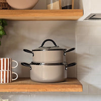Cook &amp; Pan - Casserole en verre couleur miel taupe 24 cm