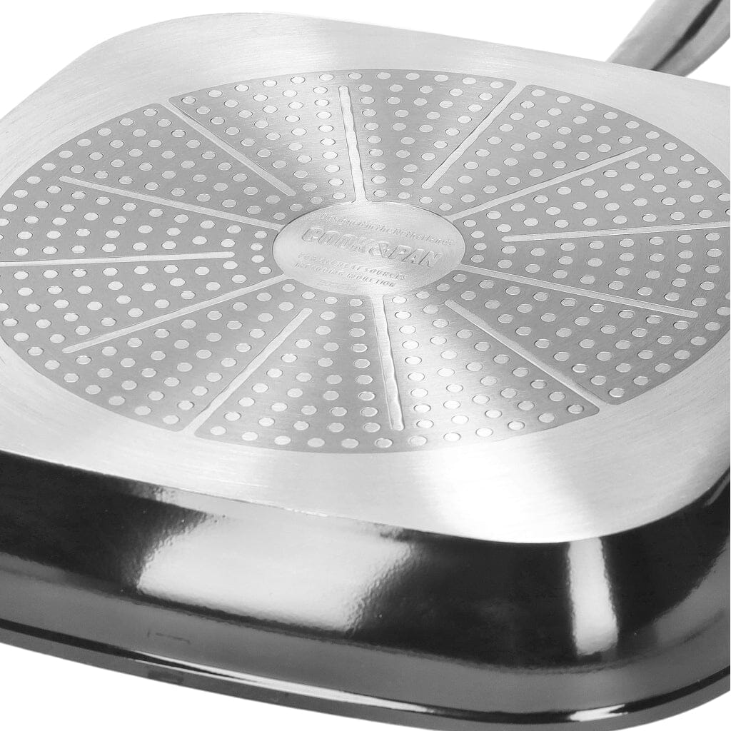 Poêle à griller signature Cook &amp; Pan 28 cm - Poêle à crêpes Cook &amp; Pan