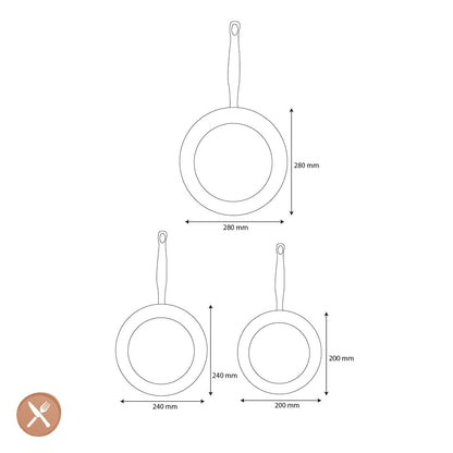 GreenPan - Ensemble de 3 poêles à frire Barcelona Pro 20/24/28 cm