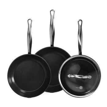 Batterie de cuisine GreenPan - Barcelona Pro 4 pièces 20/24/24 cm - 2 poêles + cocotte avec couvercle