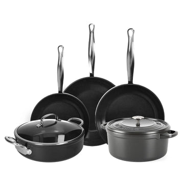 GreenPan - Barcelona Pro XL 6-delige Pannenset 20/28/30/28/28 cm - 2 koekenpannen + stoofpan met deksel + wokpan + braadpan Pannenset GreenPan 