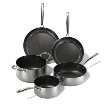 Cook & Pan - Ensemble de 5 poêles en acier inoxydable au miel