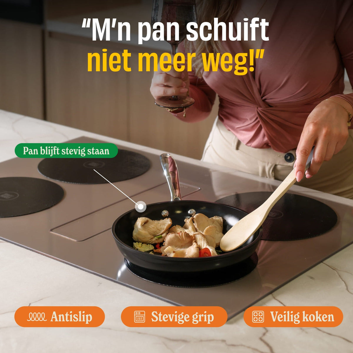 Cook & Pan - Taupe of Mind Inductiebeschermer set - 4 Pack