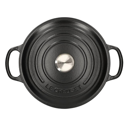 Le Creuset - Braadpan Signature rond Mat Zwart 22cm 3,3l (zwart interieur) Le Creuset 