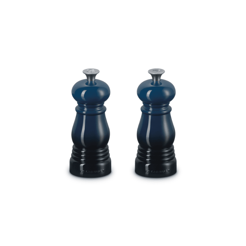 Le Creuset - Lot de 2 petits moulins Nuit 11 cm, moulin à poivre et à sel Le Creuset