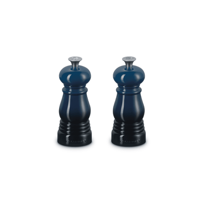 Le Creuset - Lot de 2 petits moulins Nuit 11 cm, moulin à poivre et à sel Le Creuset