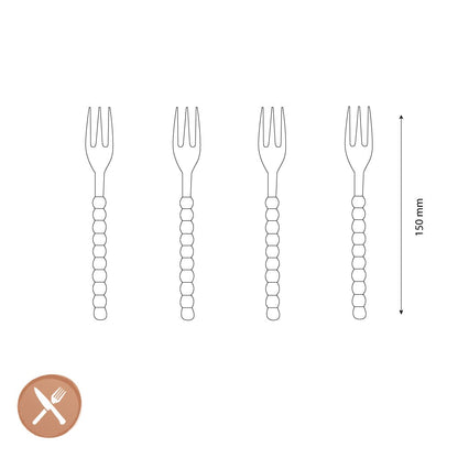 Lepelclub - Gebaksvorkjes - Parel - Set Van 4 LepelClub 