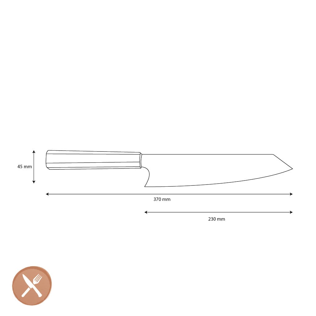 Shinrai Knives - Damascus Kiritsuke Mes 7 Layer - Special Edition 23 cm Kiritsukemes Shinrai Knives 