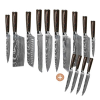 Couteaux Shinrai - Coffret de 14 couteaux Damas - Collection Master XXL
