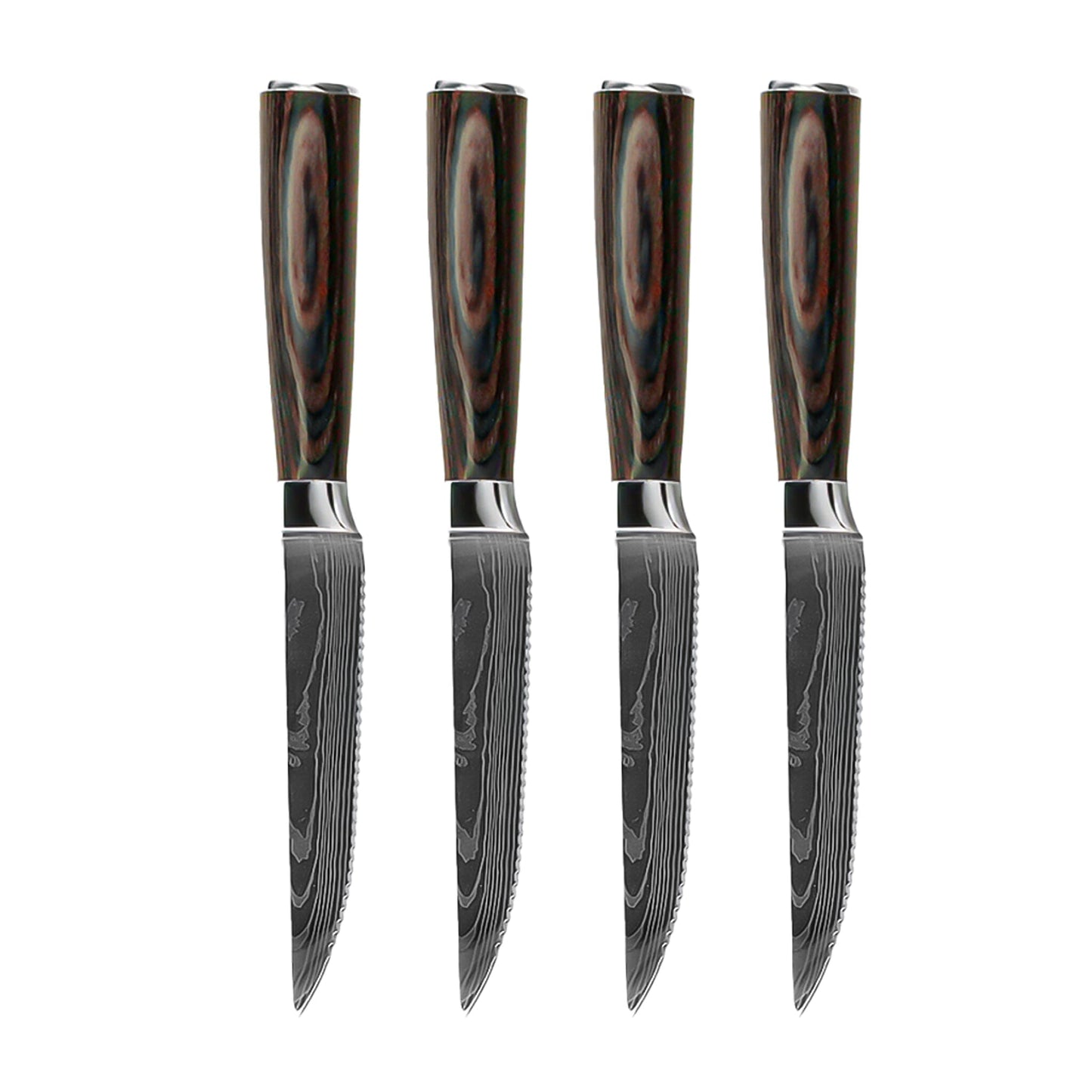 Couteaux Shinrai - Couteaux à steak en acier damassé (4 pièces)