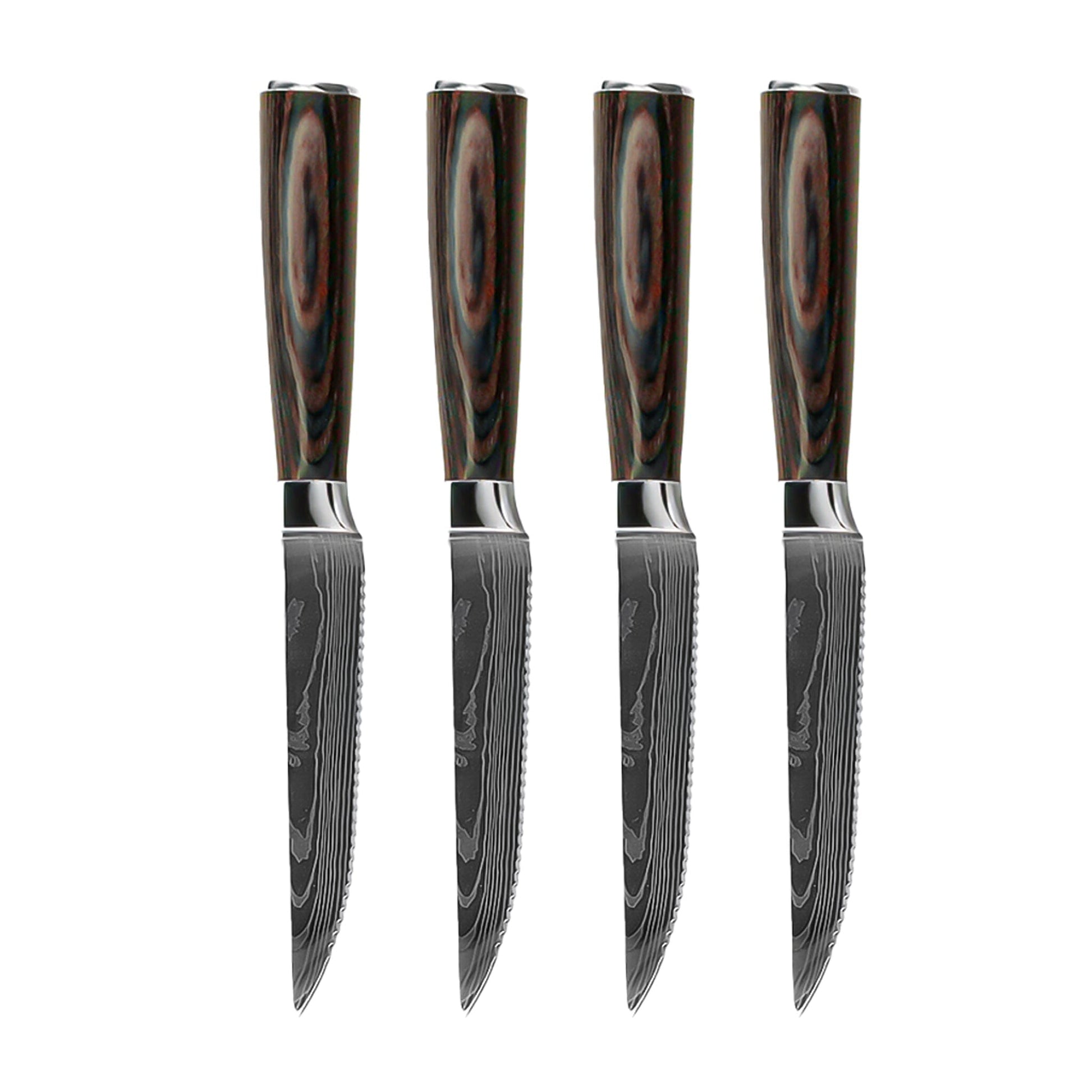 Couteaux Shinrai - Couteaux à steak en acier damassé (4 pièces)