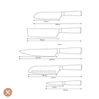 Couteaux Shinrai - Coffret de 5 couteaux à motif damassé