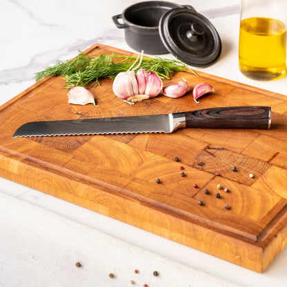 Shinrai Knives - Damascus Print 7-delige Messenset + Messenblok Cito dubbelzijdig Messenset met blok Shinrai Knives 