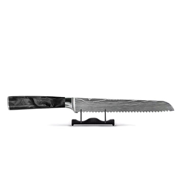 Couteau à pain Shinrai Knives - Onyx époxy imprimé Damas, 20 cm
