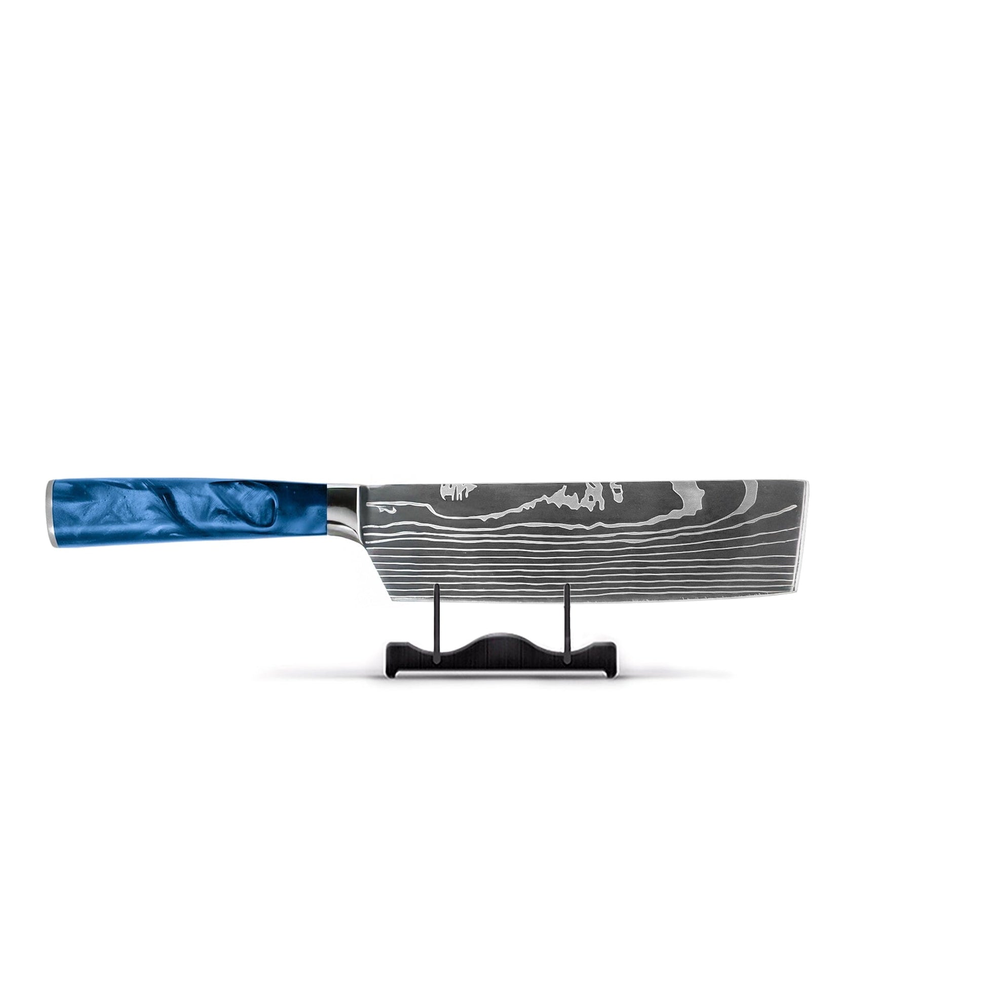 Shinrai Knives - Damascus Print Epoxy Sapphire - 6-delige Messenset Messenset Shinrai Knives 