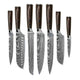 Shinrai Knives - Damascus Print set de couteaux 7 pièces 