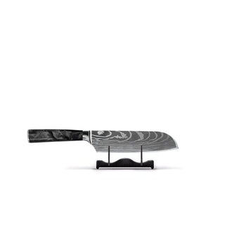 Couteaux Shinrai - Couteau Santoku en onyx à motif damassé 13 cm