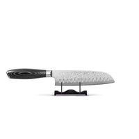 Couteaux Shinrai - Coffret de 6 couteaux en bois de Damas Pakka + bloc à couteaux - Coffret de couteaux rotatifs avec bloc - Couteaux Shinrai