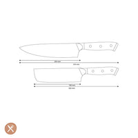 Couteaux Shinrai - Coffret Eclipse 2 pièces en acier damassé - Couteau de chef + Couteau Nakiri