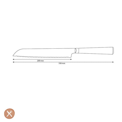 Shinrai Knives - Hammered Damast BR Broodmes 20 cm Broodmes Shinrai Knives 