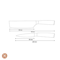Couteaux Shinrai - Coffret de 2 couteaux en acier inoxydable martelé - Nakiri + Couteau d'office